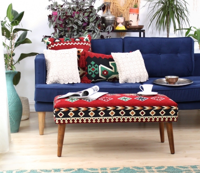 Vezir Kilim Bench Puf - Lidya