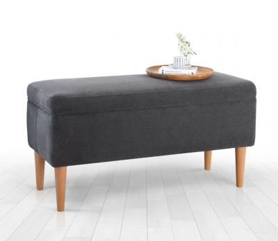 Glend Sandıklı Bench Puf - Gri